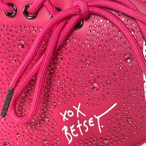 Betsey Johnson Sequin Football Shoulder Crossbody Bag "XOFUMBLE" - New - Picture 3 of 8